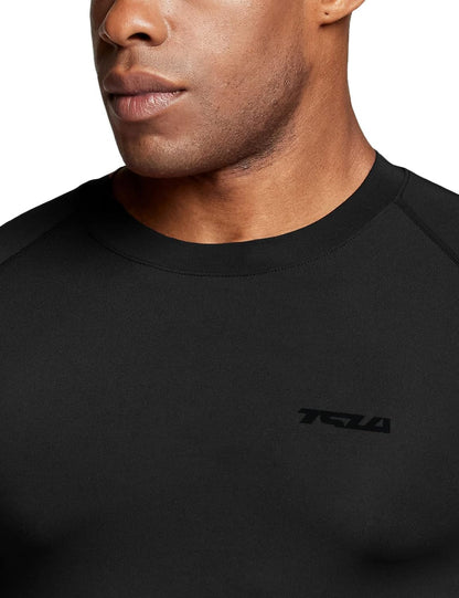 Men'S UPF 50+ Compression Shirts, Cool Dry Long Sleeve Athletic Tops, Sports Baselayer Workout Shirt