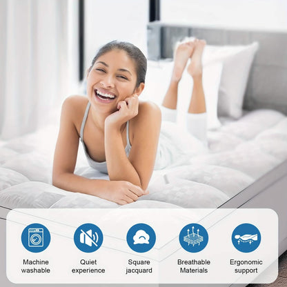 Extra Thick Mattress Topper – Soft, Cooling & Breathable (Multiple Sizes & Colors)