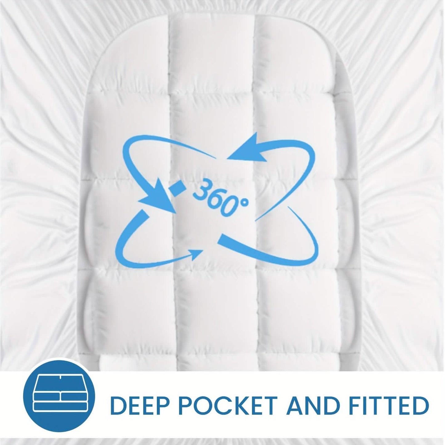 Extra Thick Mattress Topper – Soft, Cooling & Breathable (Multiple Sizes & Colors)