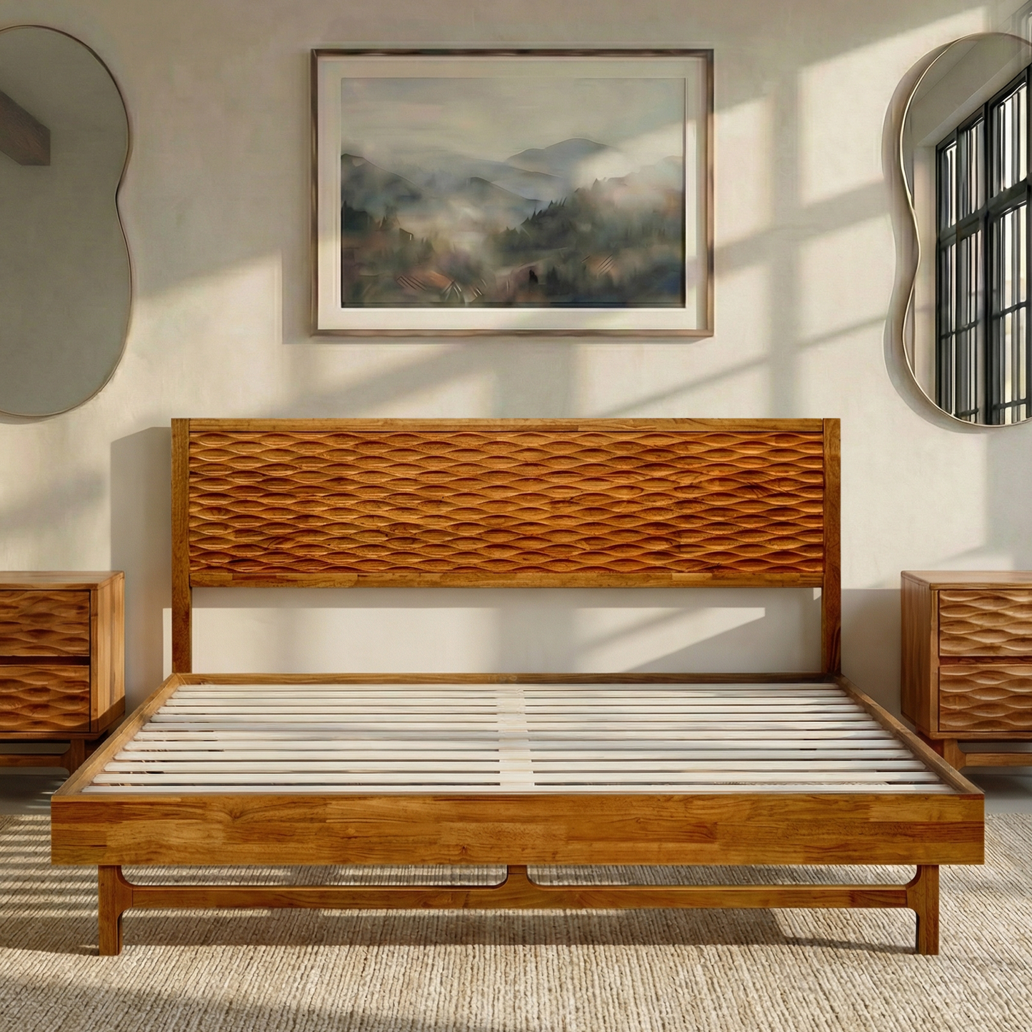 Elara Solid Wood Bed Frame