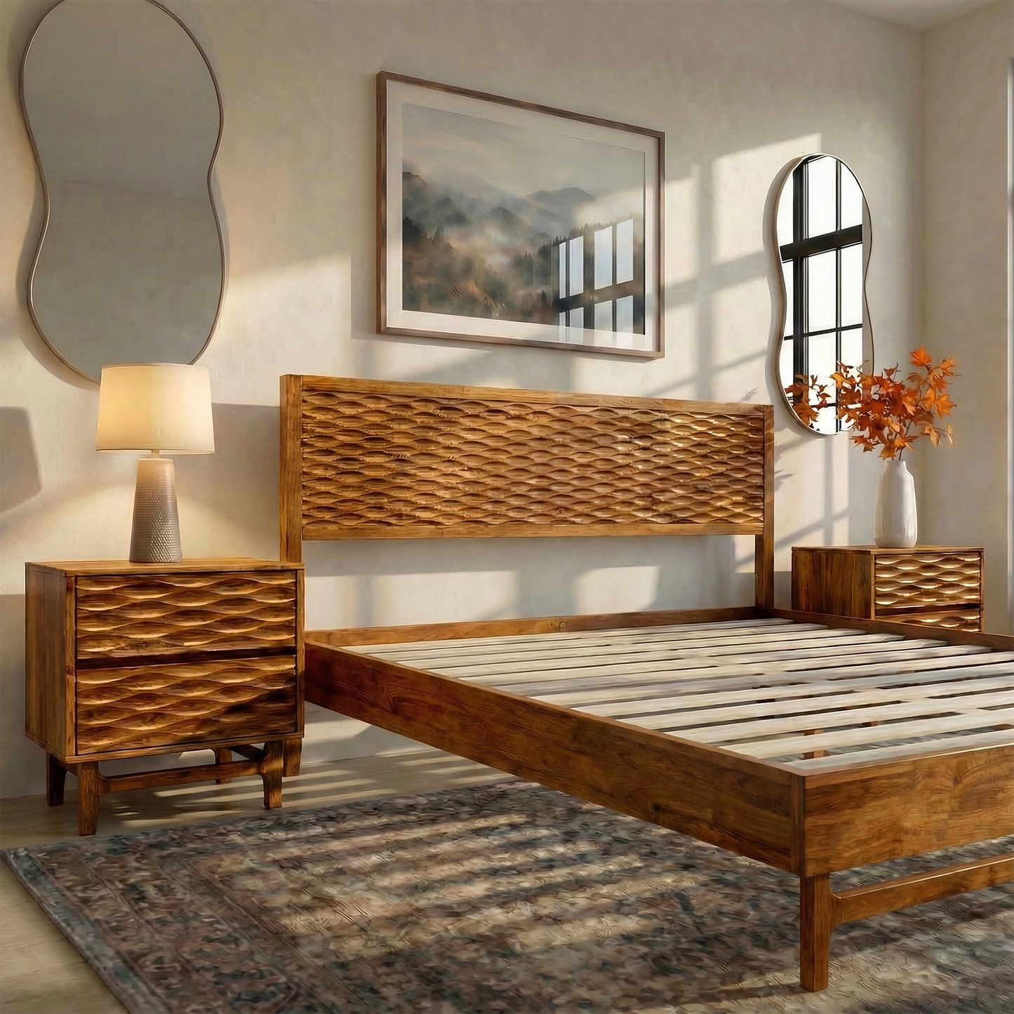 Elara Solid Wood Bed Frame