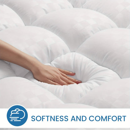 Extra Thick Mattress Topper – Soft, Cooling & Breathable (Multiple Sizes & Colors)