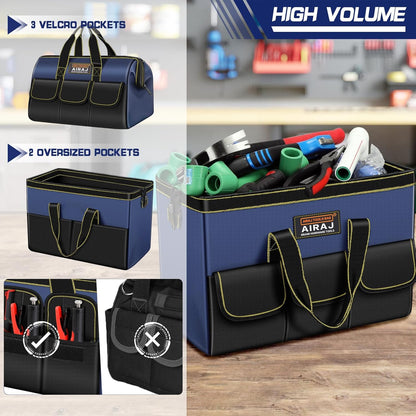 14 Inch Tool Bag,Wide Mouth Tool Bags for Men,Tools Organizer for Home Repairs,Garage Storage,Professional Work,Portable Small Toolbags