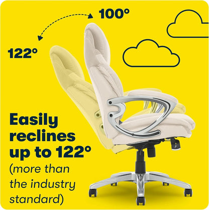 Executive Office Chair With AIR Lumbar Support Cream White