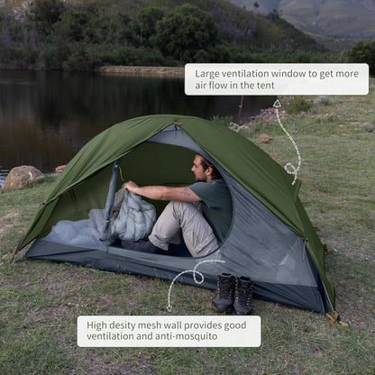 Backpacking Tent for 1 Person Camping Hiking Lightweight Waterproof One Person Tent with Footprint