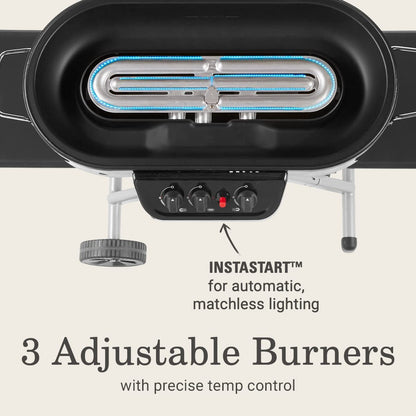 Coleman Roadtrip 285 Portable Stand-Up Propane Grill with 3 Adjustable Burners & Instastart Ignition, 20,000 Btus of Power for Outdoor Cooking, Camping, Tailgating, Grilling, Bbqs, & More